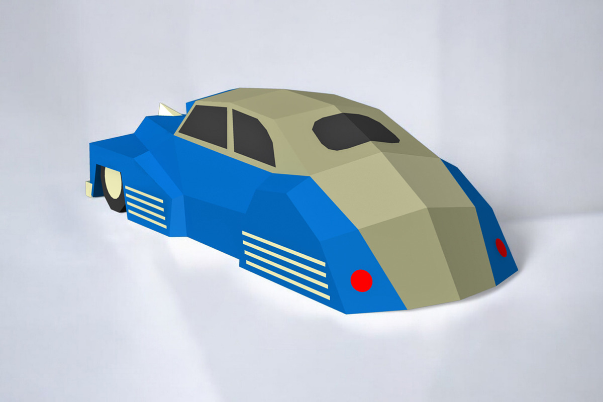 Lowrider car - 3d papercraft, a Print Template by PAPER amaze