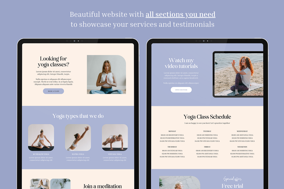 Yoga Coach Rachelle Website Template, a Websites & App Template by Eden Origin Studio (Photo 5 of 11)
