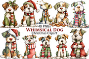 Christmas Dog Clipart, an Illustration by Pixels.Craft (Thumbnail 1 of 6)