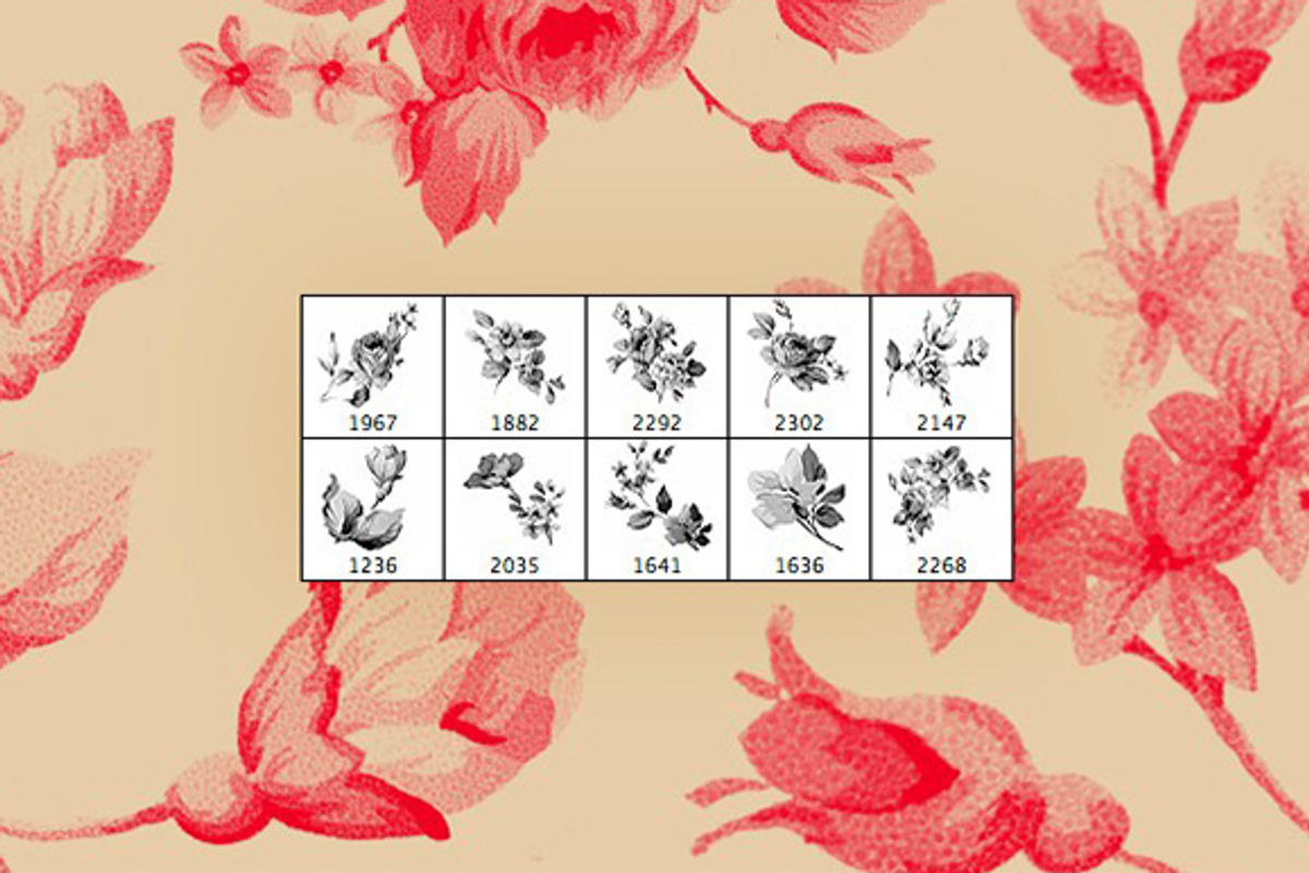 Vintage Floral Photoshop Brush Set, a Brush Add-On by Medialoot (Photo 5 of 5)