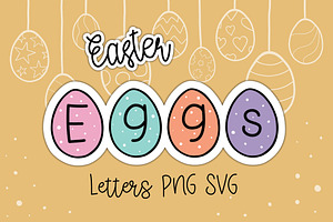Easter Eggs Letters PNG SVG