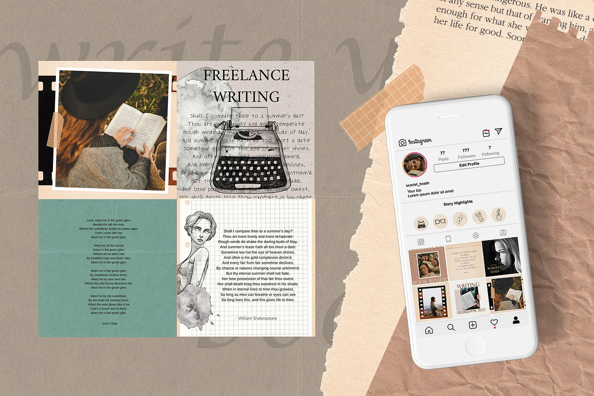 Author Social Media Pack for CANVA, a Social Media Template by Scarlet Heath Art (Photo 4 of 20)