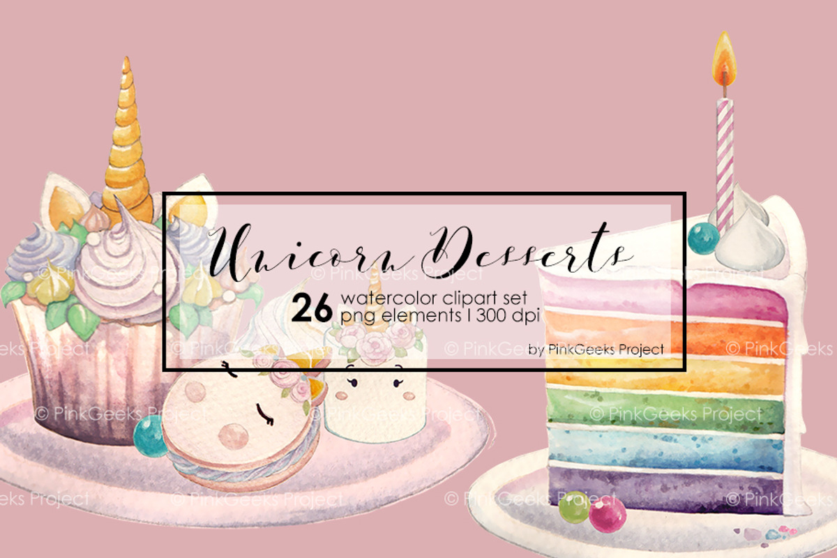 UNICORN DESSERTS, a Graphic by AJDA ART (Photo 2 of 5)