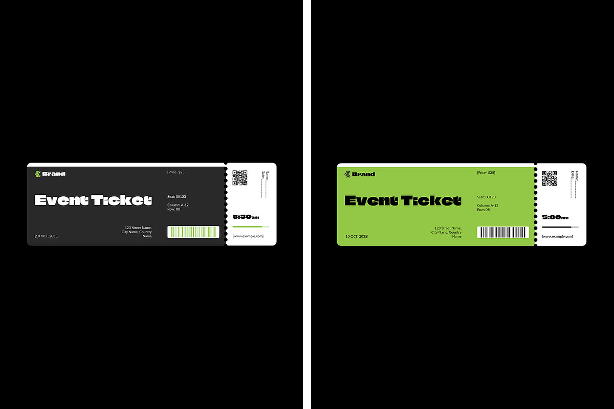 Event Ticket Layout Design Template, a Stationery Template by DesignCrest (Photo 10 of 11)