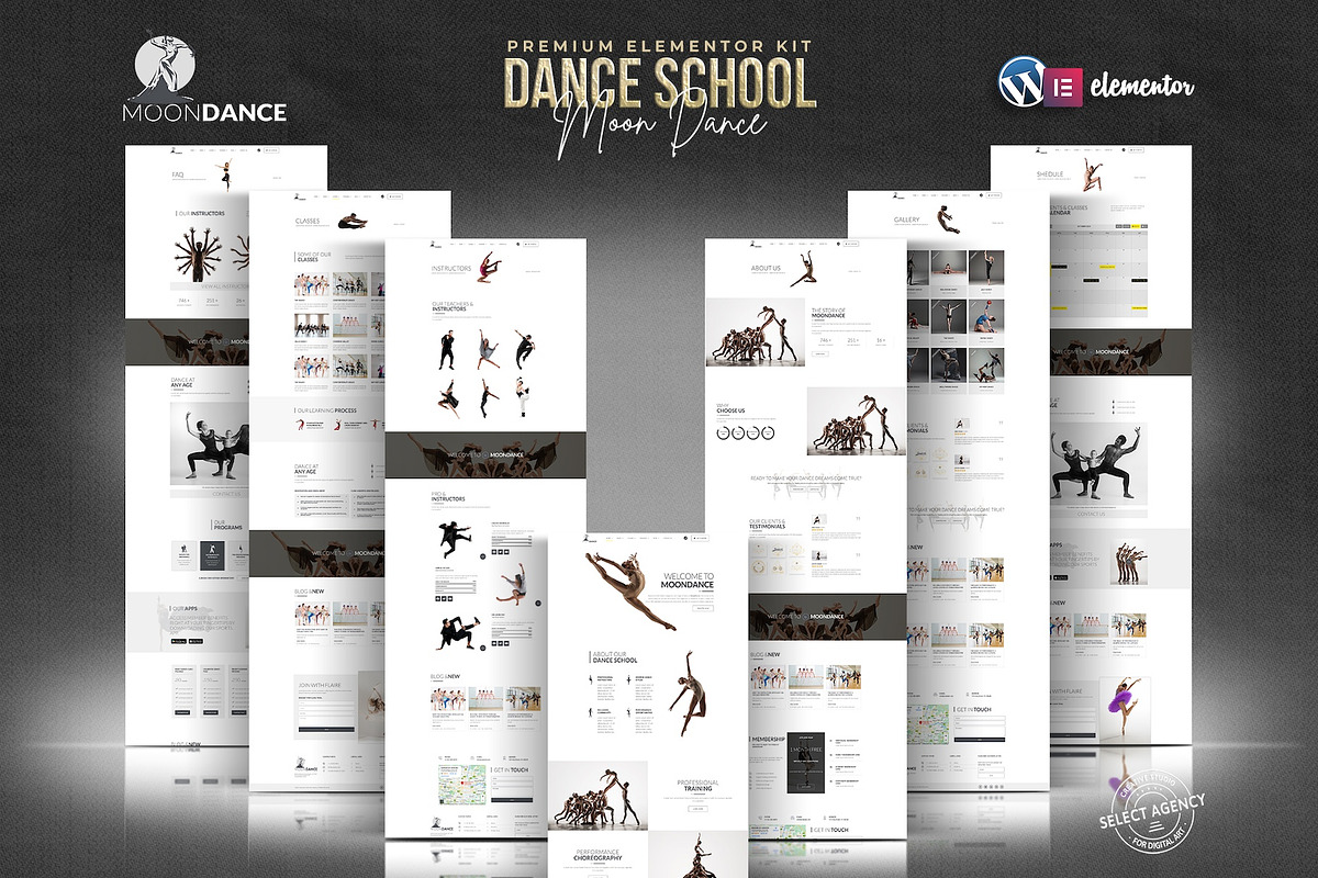 Moon Dance -Elementor Pro Kit, a Websites & App Template by Select Agency Designs (Photo 1 of 8)