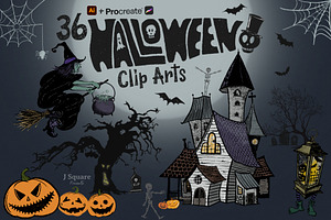 Halloween Clipart & Procreate Stamp