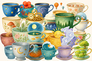 Cabinet of Curious Teacups, an Object Illustration by Curve Design (Thumbnail 6 of 6)