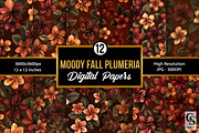 Moody Fall Plumeria Seamless Pattern, a Pattern Graphic by Creative Store (Thumbnail 1 of 5)