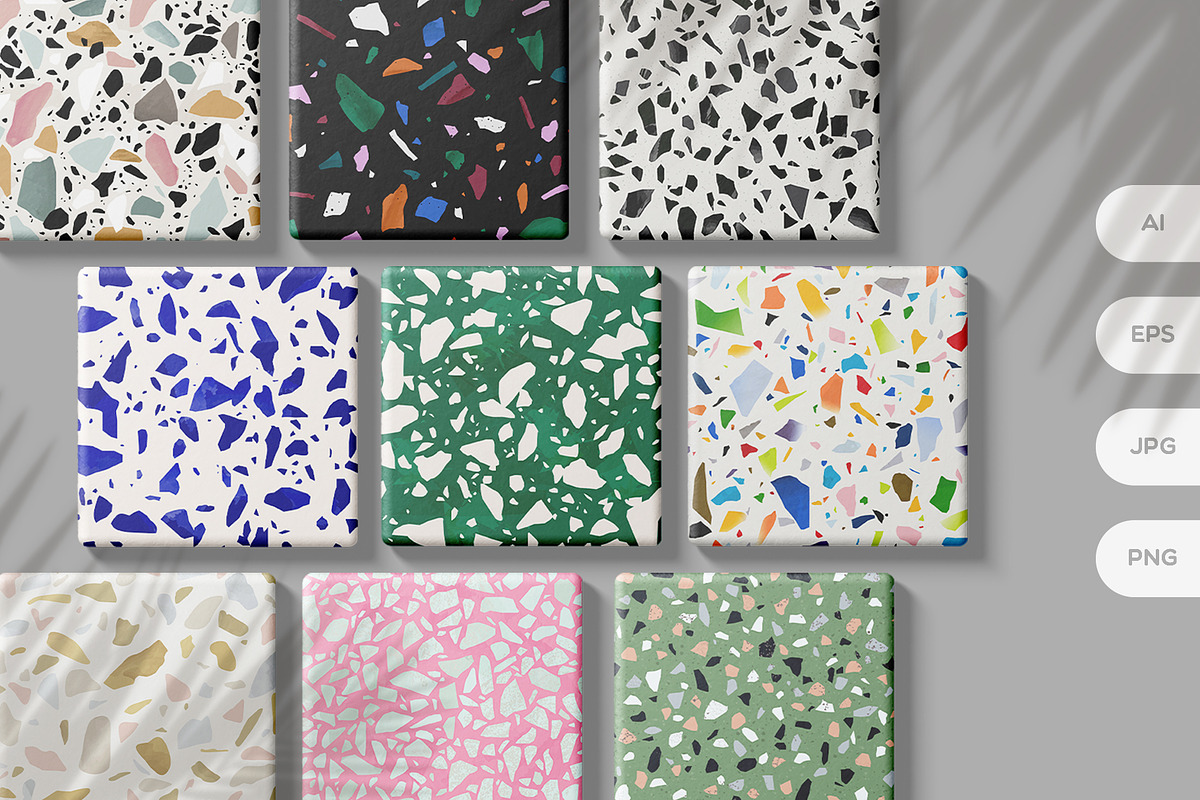 10 Realistic Terrazzo Patterns, a Pattern Graphic by Dedraw Studio (Photo 1 of 17)