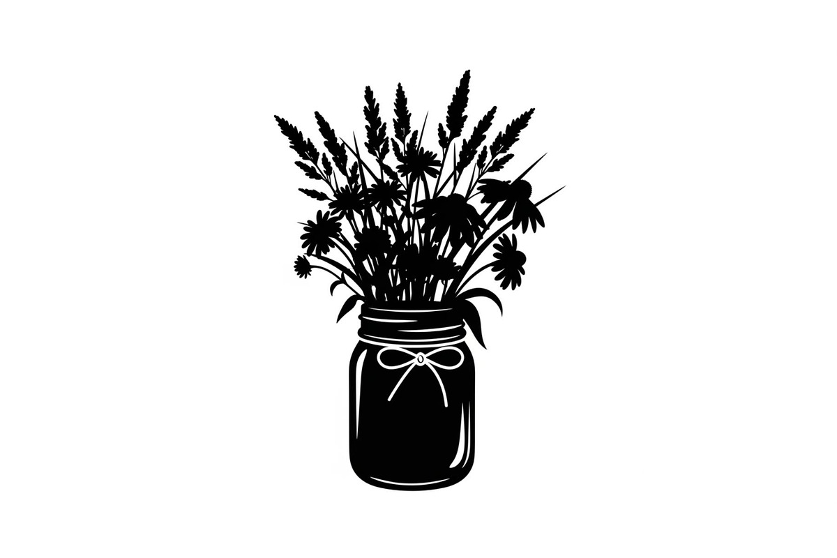 Wildflower Mason Jar SVG Bundle, an Illustration by Designs_River (Photo 28 of 31)