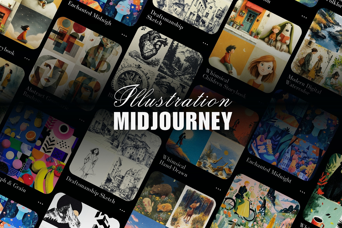 Midjourney Illustration Prompt Guide, a Decorative Illustration by Artimind Studio (Photo 1 of 8)