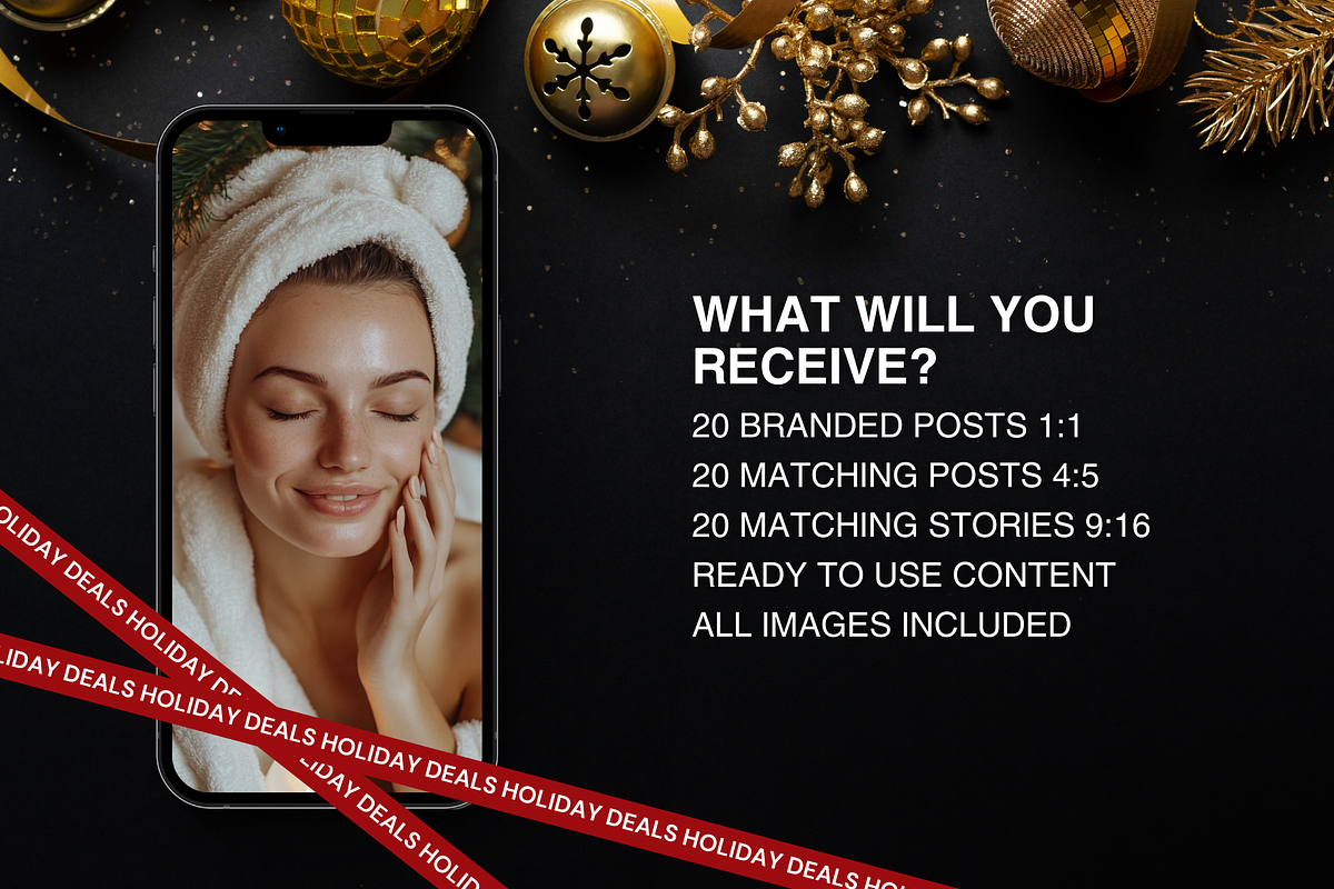 Holidays Skincare Instagram Template, a Social Media Template by DesignsbyMariaStudio (Photo 2 of 10)