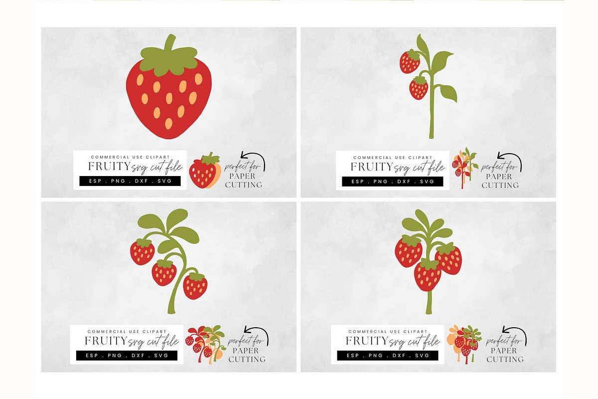 Fruit Papercraft SVG Cut Files, a Food Illustration by illuztrate (Photo 2 of 7)