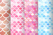 Watercolor mermaid scales patterns, a Pattern Graphic by Vavavka (Thumbnail 3 of 8)