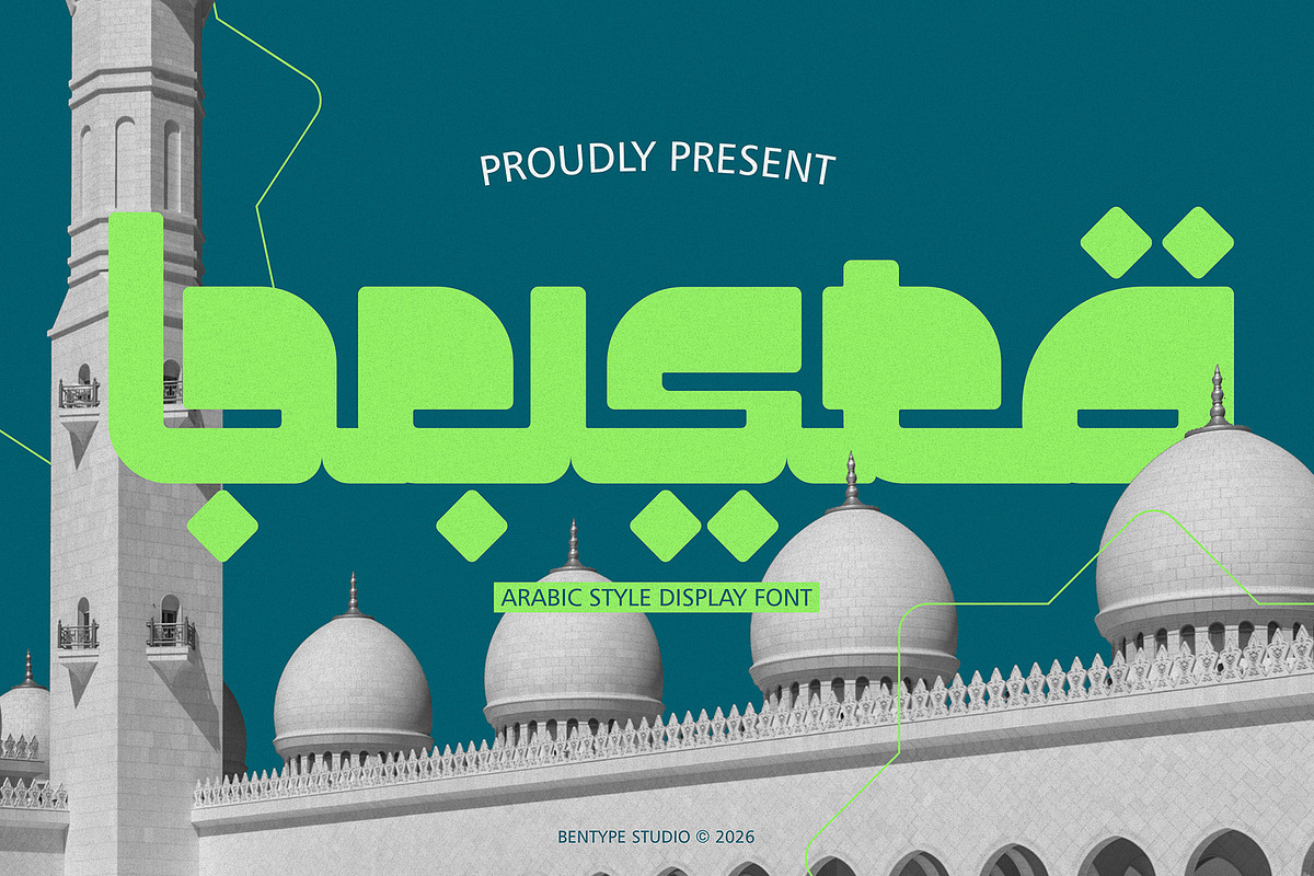 Busta - Arabic Style Display font, a Sans Serif Font by Bentype Studio (Photo 1 of 7)
