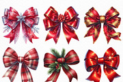 Red Christmas Bow Clipart, an Illustration by Craft Nest (Thumbnail 3 of 6)