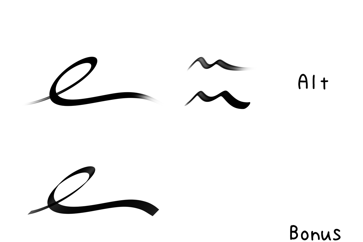 Procreate Sharp Calligraphic Brushes, a Brush Add-On by 103cia (Photo 3 of 3)