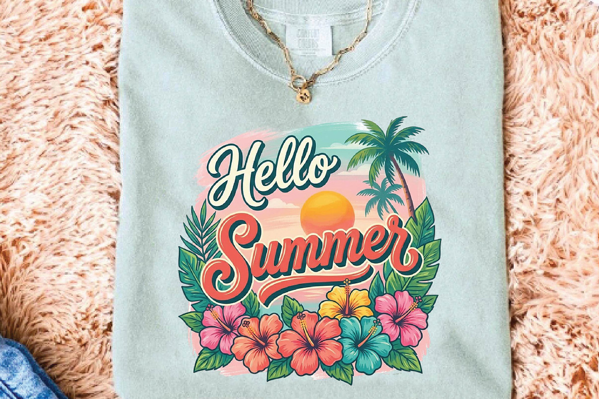 Hello Summer Tropical Floral PNG, a Seasonal Illustration by DreamPrint404 (Photo 3 of 6)