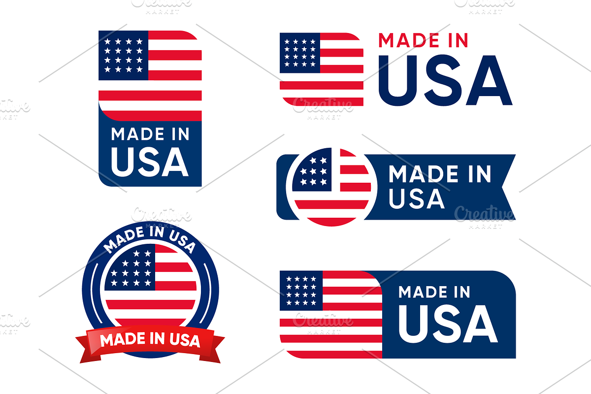 Made in USA Badge Label Bundle, an Illustration by Soufone (Photo 1 of 6)