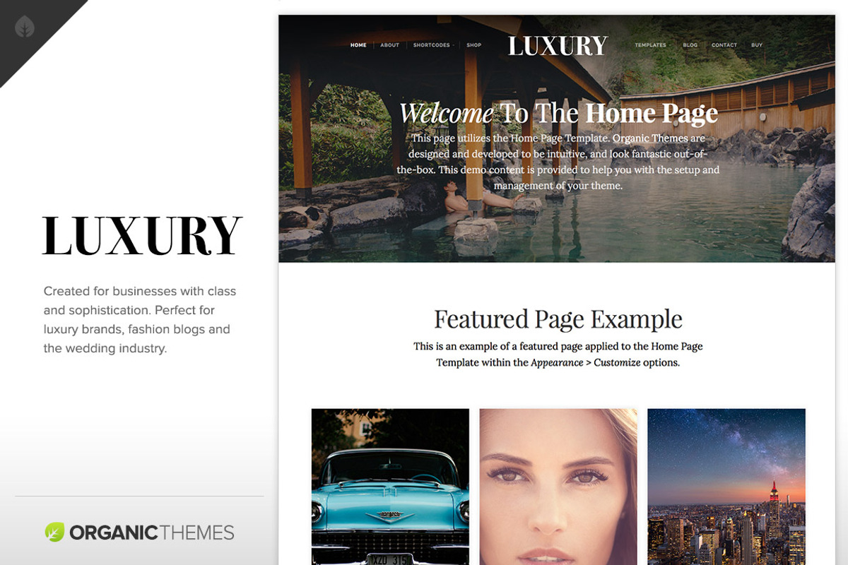 Luxury Theme, a WordPress Template by Organic Themes