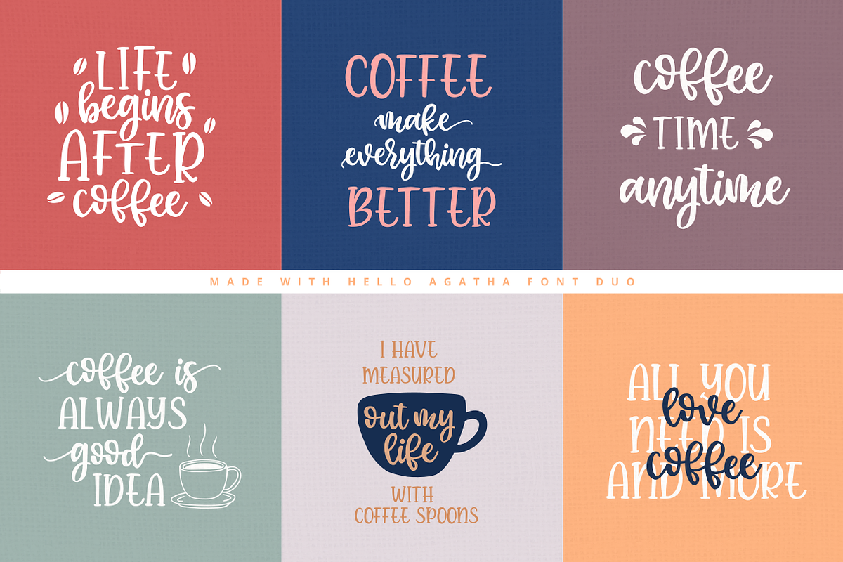 Hello Agatha Font Duo + Extra Doodle, a Script Font by zeenesia (Photo 7 of 12)