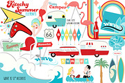 Kitschy Summer Elements, a Decorative Illustration by Studio Kitsch (Thumbnail 1 of 8)