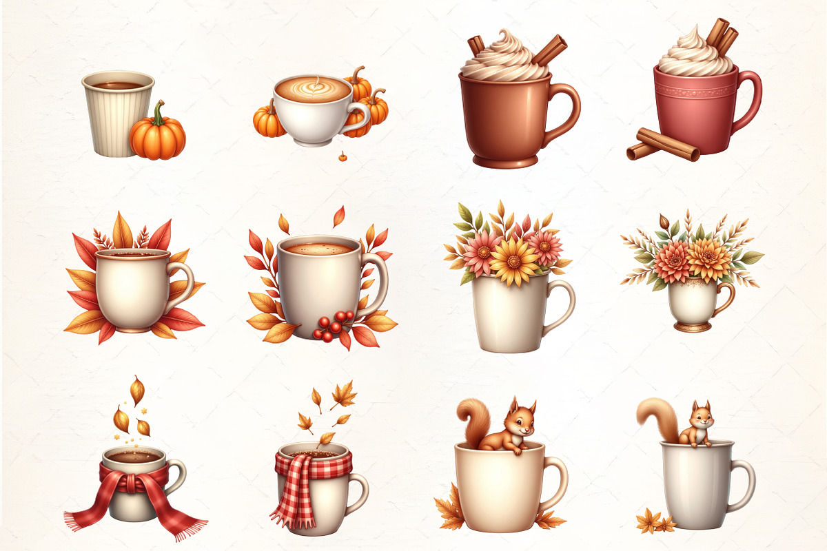 Cozy Autumn Nock Watercolor Clipart, an Illustration by CrexoraLab (Photo 1 of 5)