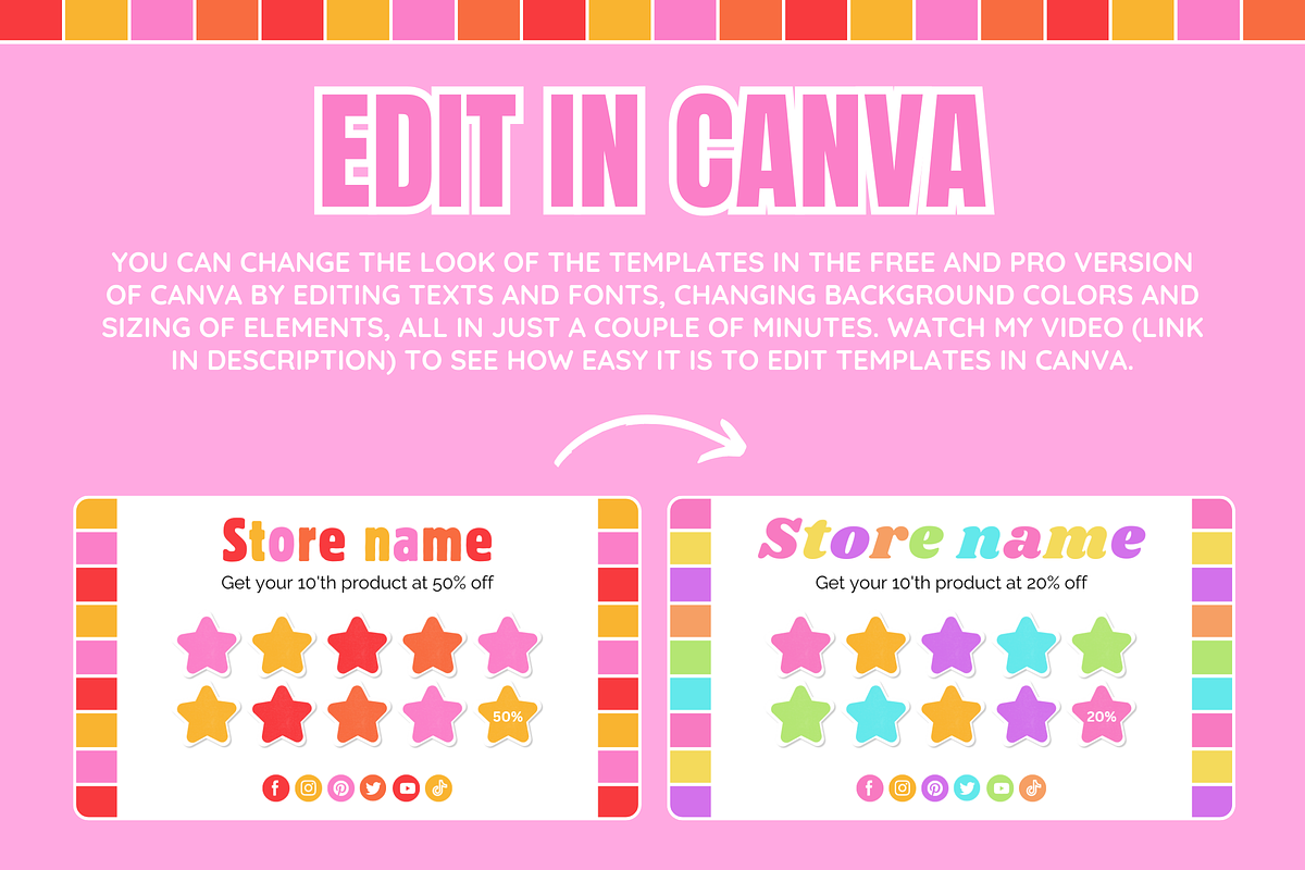 Colorful Loyalty Card Template, a Business Card Template by SunshineStudioBoutique (Photo 3 of 11)