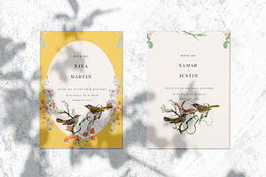 Botanical Wedding Invitation, a Stationery Template by Yeba S