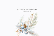 Christmas Blue Watercolor Dreamy Set, a Seasonal Illustration by studioequinox (Thumbnail 7 of 10)