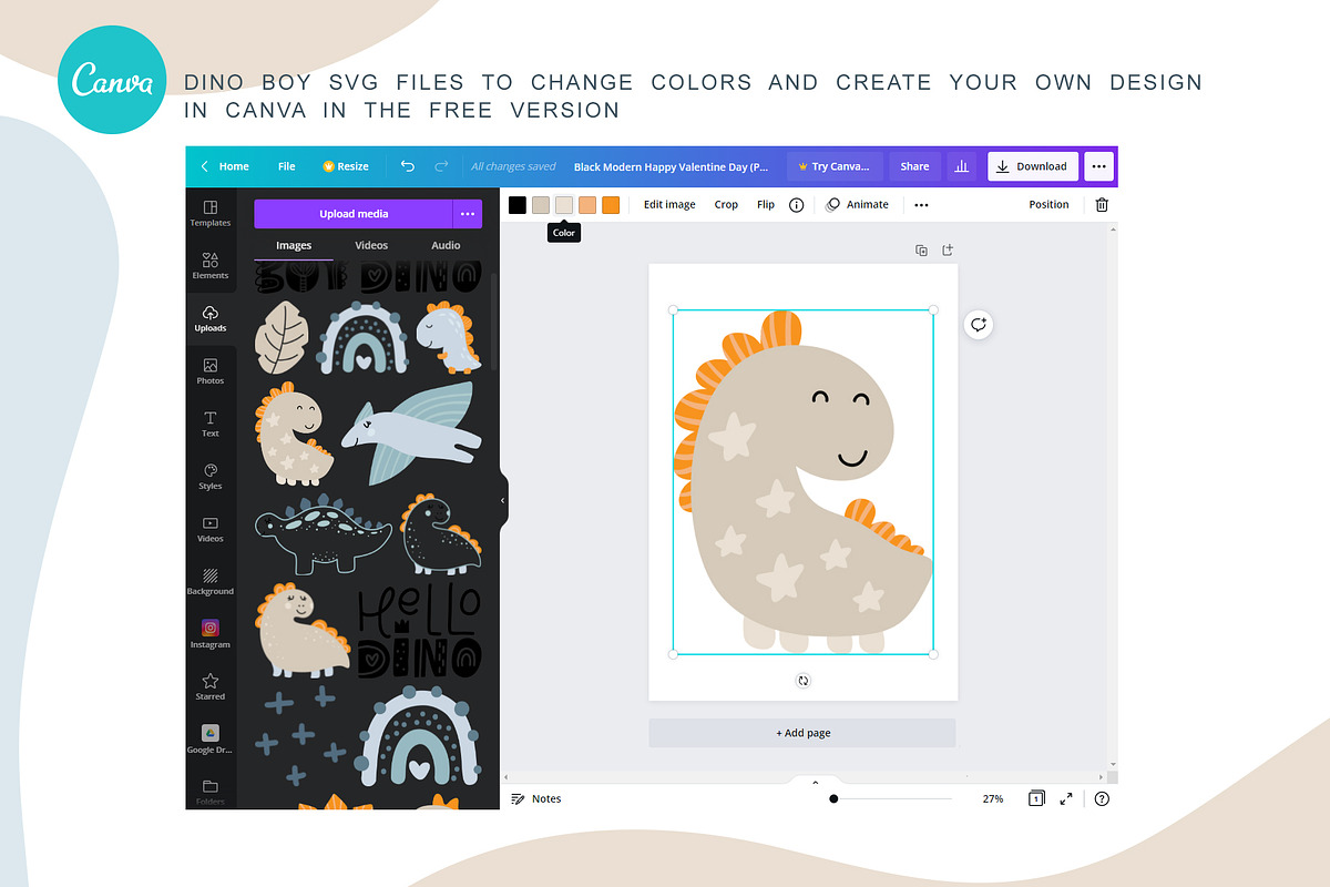 Dino Boy SVG, an Object Graphic by Happy Letters (Photo 14 of 15)