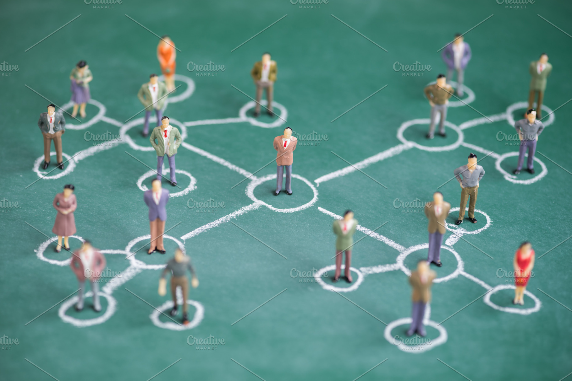 business miniature in circle chalk, a Background Photo by WindWalker