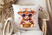 Crochet Easter Highland Cow PNG, an Illustration by DreamCafeArt (Thumbnail 6 of 6)