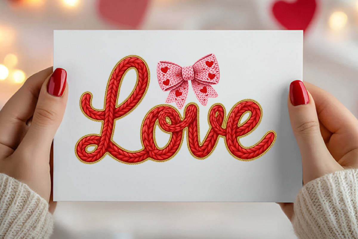 Crochet Pink Love Bow Valentine PNG, an Illustration by Canvas Craft (Photo 3 of 7)