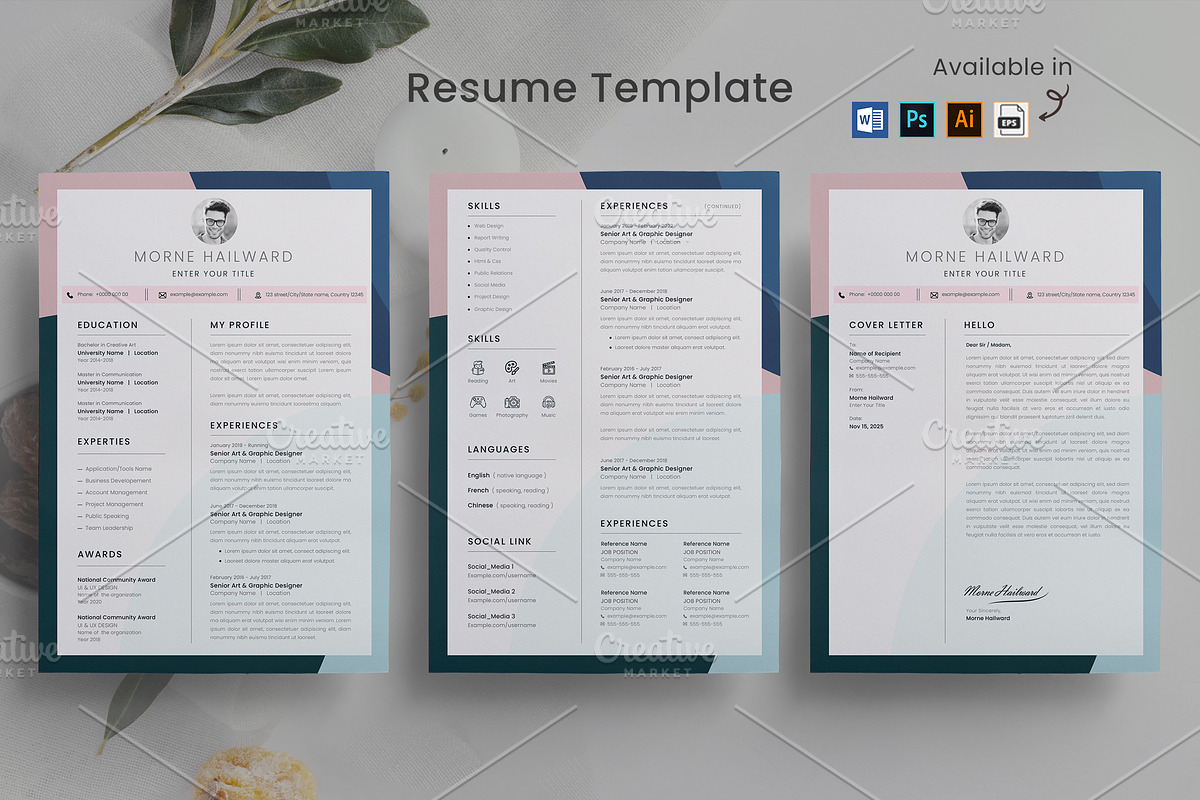 Resume Set, a Resume Template by Cristal Pioneer (Photo 1 of 7)
