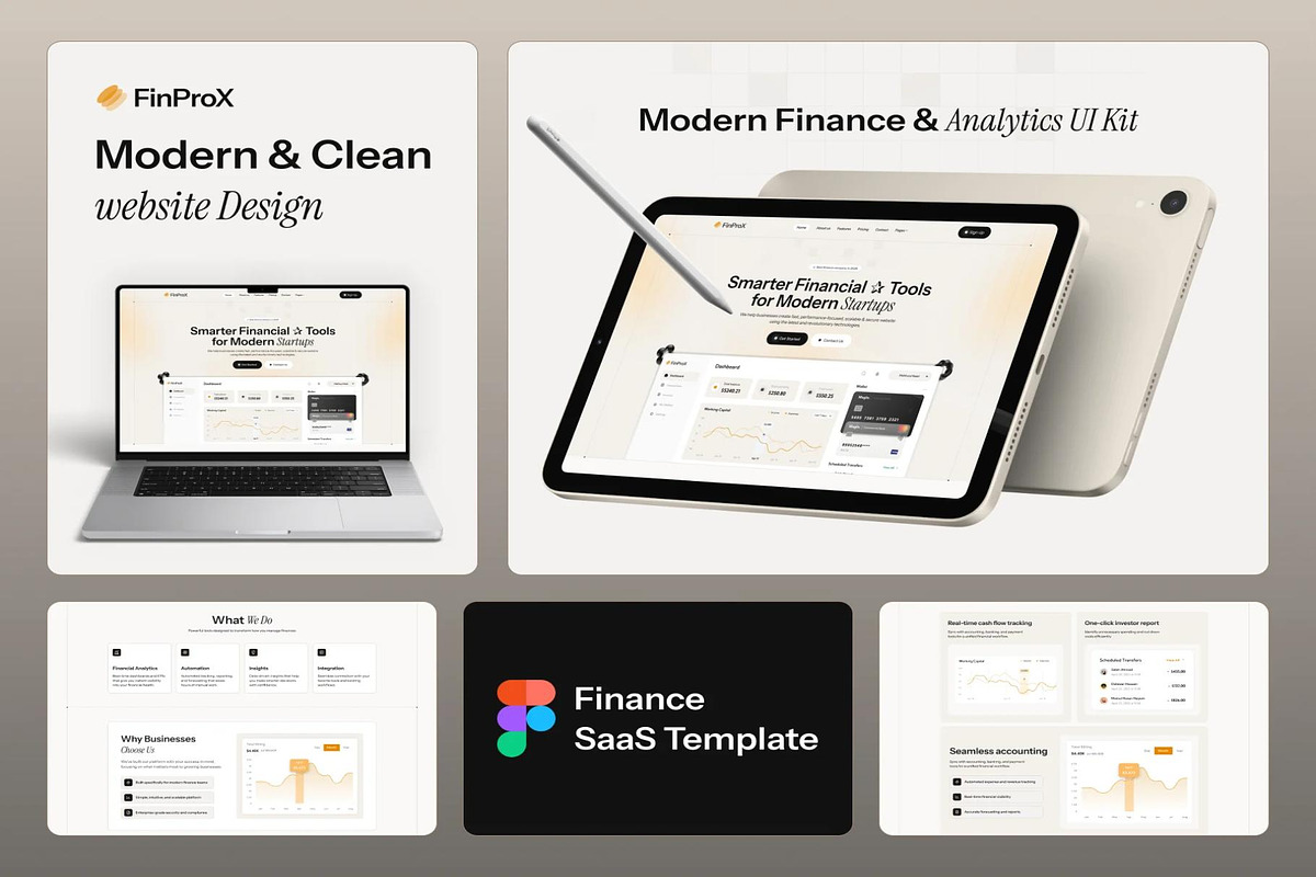 FinProX - Finance SaaS Template, an UI Kit Template by Creative Perspective (Photo 1 of 6)