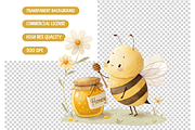 Cute Little Bees Watercolor Clipart, an Illustration by TatiMockup (Thumbnail 5 of 5)