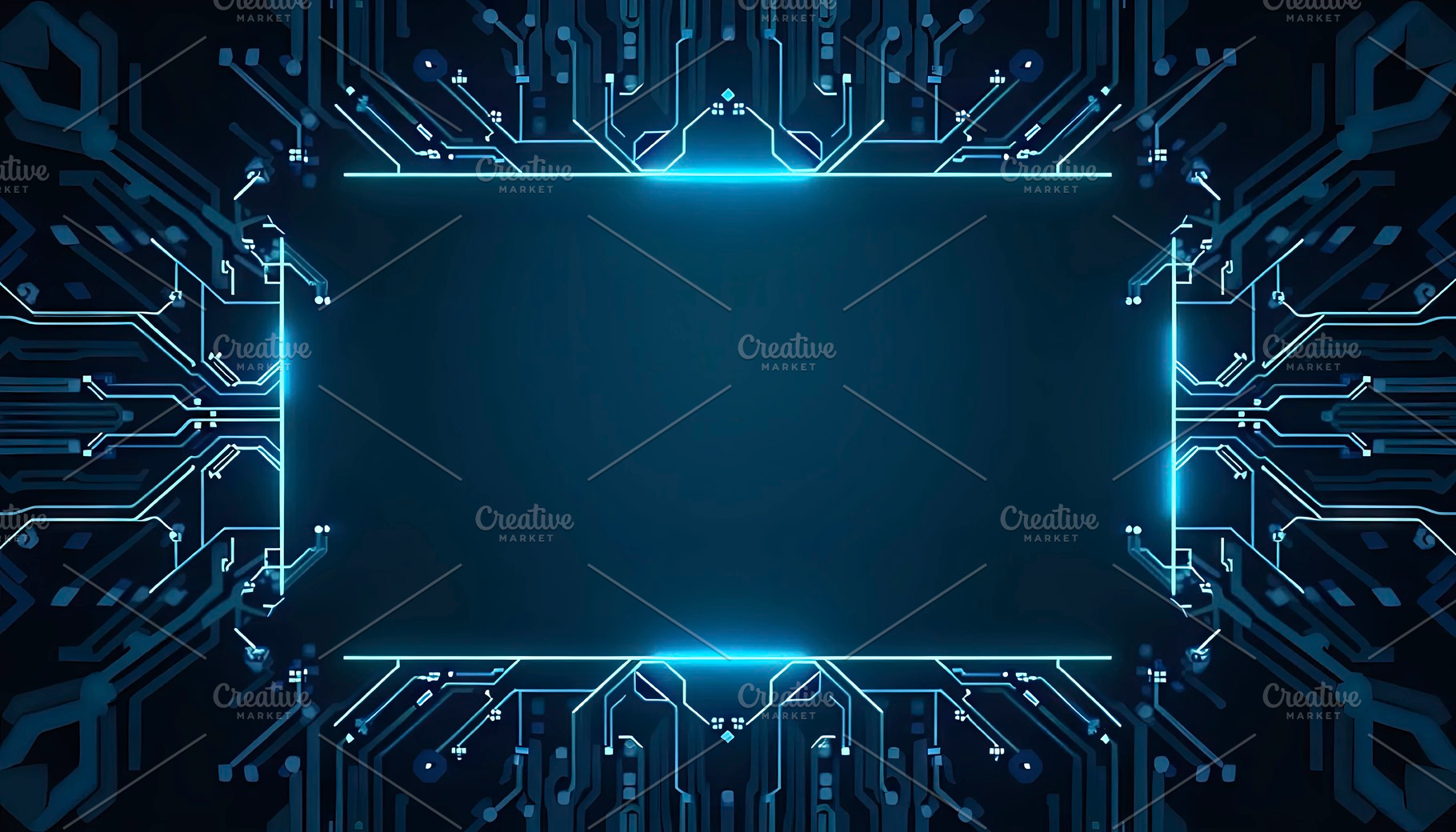 Modern Tech Frame With Blue Copy Spa, a Photo by LOGOCREATIVE