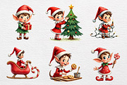 Christmas Elves Clipart,Christmas Cl, an Illustration by CrexoraLab (Thumbnail 3 of 4)