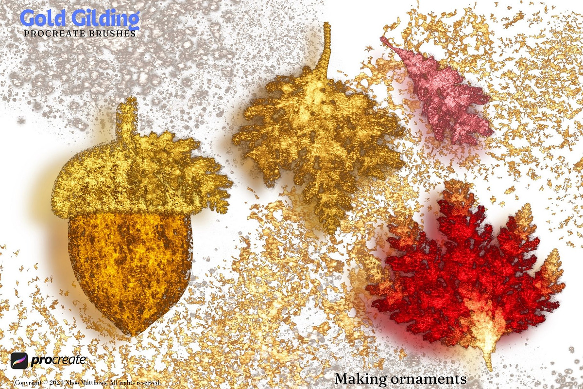 Procreate Metallic Gold Gilding, a Brushes & More by Fashion Workshop Bkk (Photo 4 of 11)