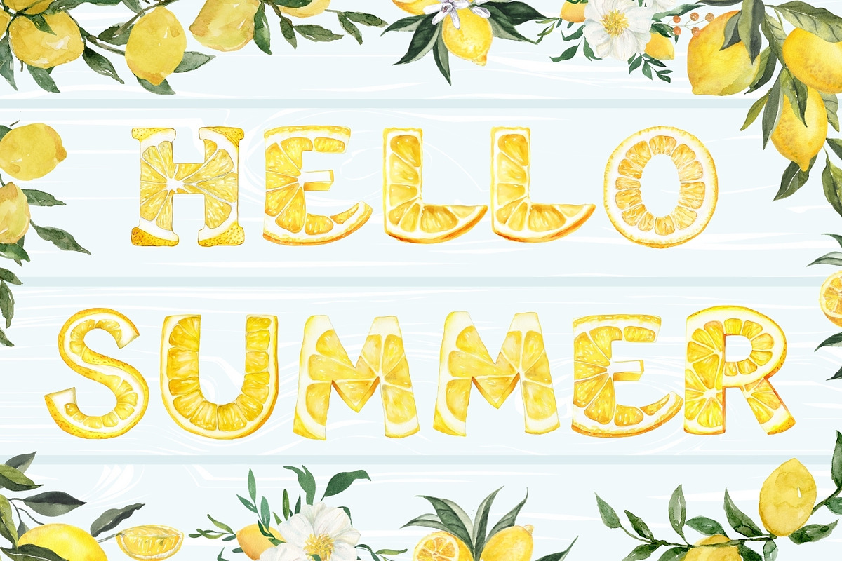 Lemon Alphabet Clipart, an Illustration by PassionPNGcreation (Photo 5 of 5)