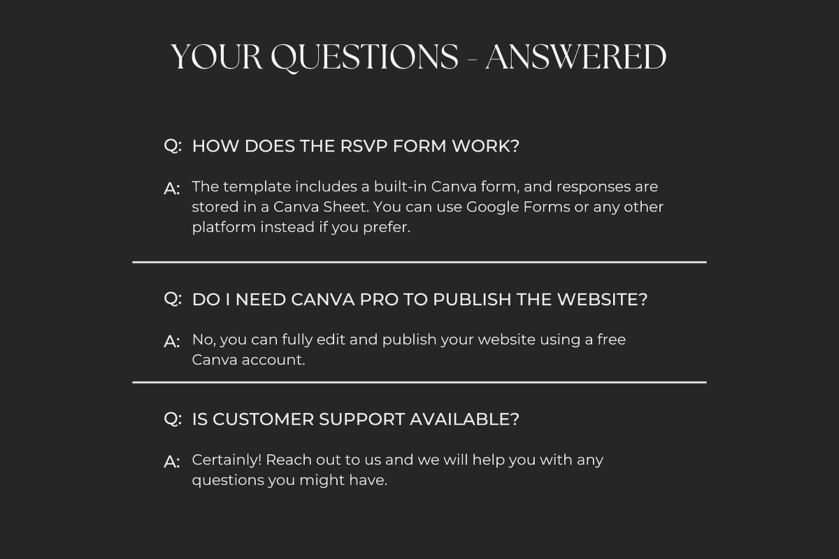 Wedding RSVP Website for Canva, a Landing Page Template by Meraki Templates (Photo 8 of 8)