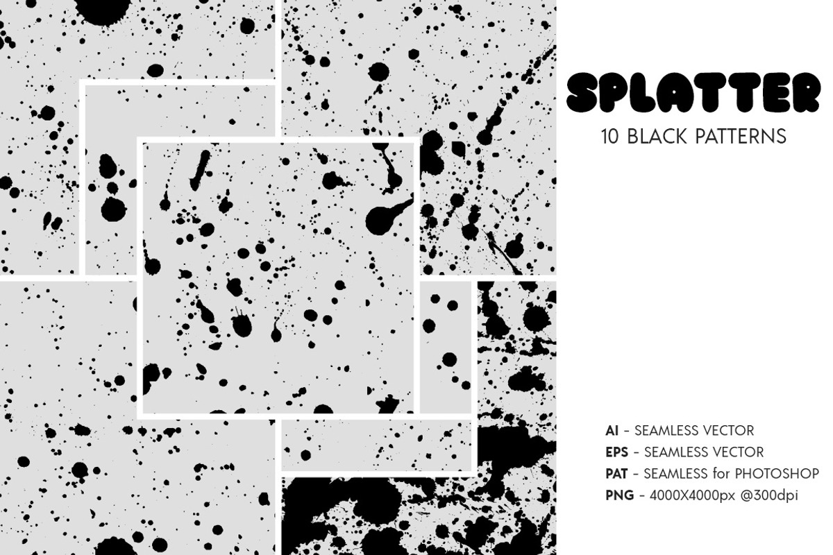 Splatter Spray Seamless Patterns, a Pattern Graphic by Pulpixel Design (Photo 4 of 10)