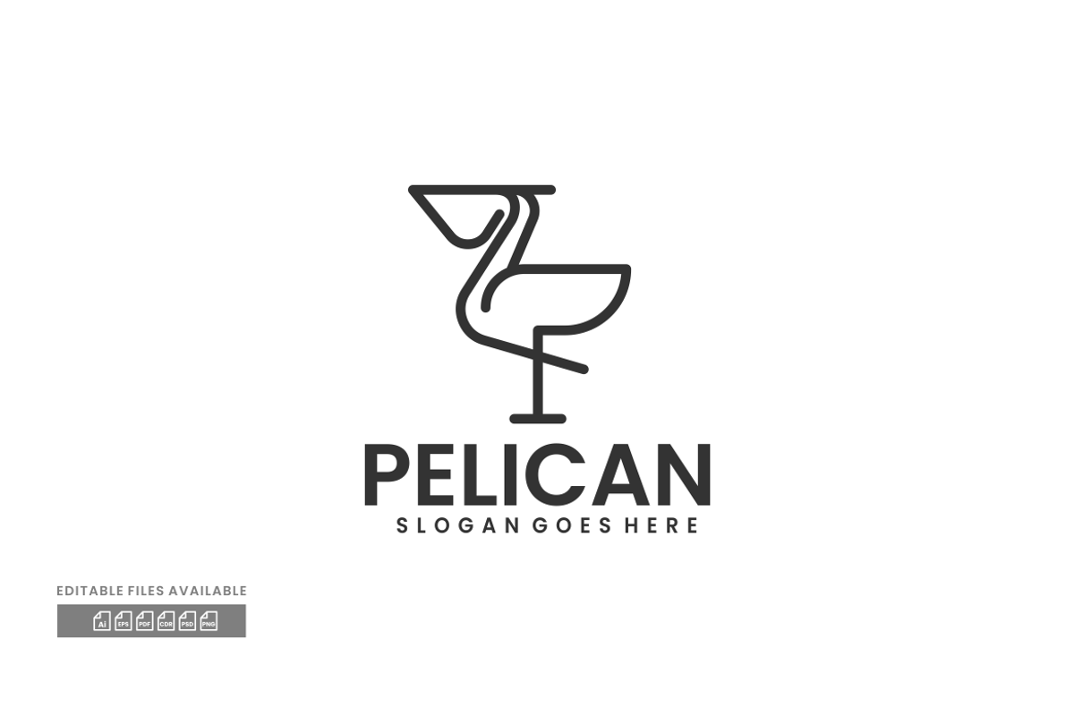 Pelican Line Art Logo, a Branding & Logo Template by ivan_artnivora