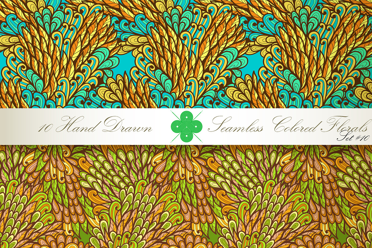 10 Colored Seamless Florals. Set #10, a Pattern Graphic by Patternalized (Photo 4 of 4)