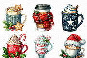 Christmas Coffee Cup Clipart, an Illustration by Craft Nest (Thumbnail 3 of 6)