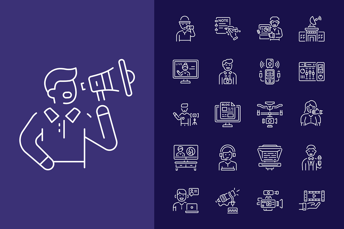 Media Icon Art Set, an Outline Icon by Prosymbols (Photo 6 of 8)