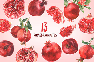 Pomegranate Watercolor Collection