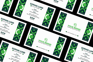Abstract Circle Green Business Card, a Card Template by iDoodle Studio