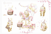 Birthday Bunny Watercolor collection, an Animal Illustration by Farida Bik (Thumbnail 3 of 10)